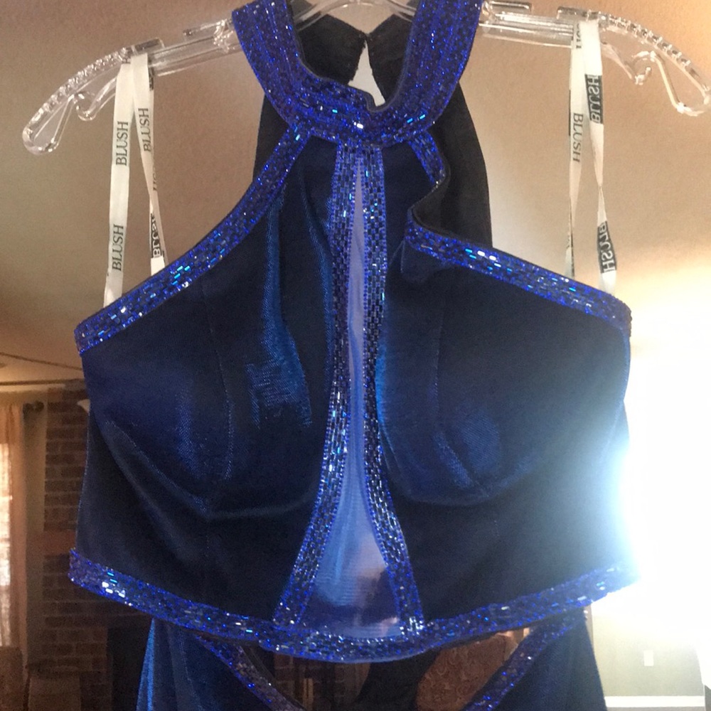 Blush Royal Blue Prom Dress. Size 6